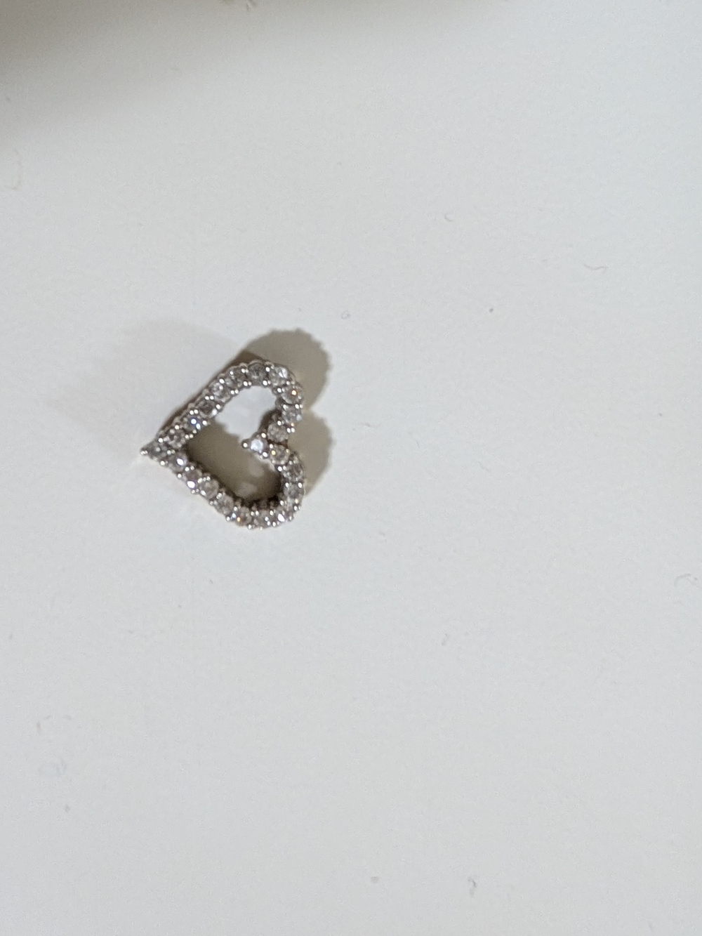 Heart Brooch in Silver Crystal Pendent For Necklace